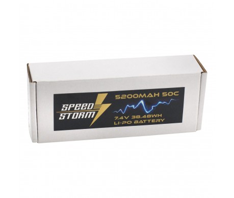 Аккумулятор Speed Storm Li-Po 7.4V 50C 5200 mAh Hard Case разъем T-plug (Deans) - SS-2S5200-50-D