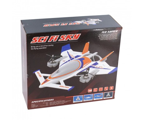 Радиоуправляемый самолет дрон SCI Fi Sky VTOL 3D6G 8ch - QIDI-570-BLUE