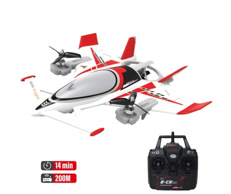 Радиоуправляемый самолет дрон SCI Fi Sky VTOL 3D6G 8ch - QIDI-570-RED