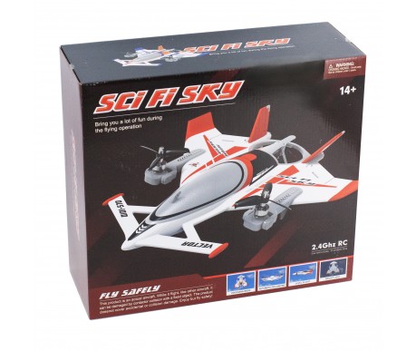 Радиоуправляемый самолет дрон SCI Fi Sky VTOL 3D6G 8ch - QIDI-570-RED