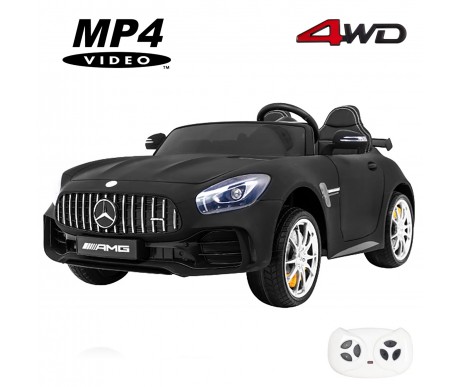 Электромобиль Mercedes-Benz GT R (черный матовый, 4WD, 12V, MP4) - HL289-MATTE-BLACK-MP4
