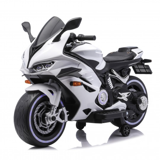 Детский электромотоцикл Ducati (12V, EVA, ручка газа, спидометр) - FT-821-WHITE