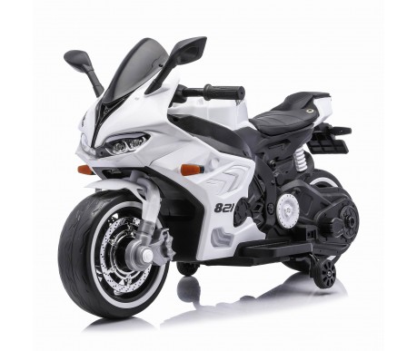 Детский электромотоцикл Ducati (12V, EVA, ручка газа, спидометр) - FT-821-WHITE