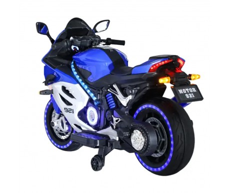 Детский электромотоцикл Ducati (12V, EVA, ручка газа, спидометр) - FT-921-BLUE-WHITE