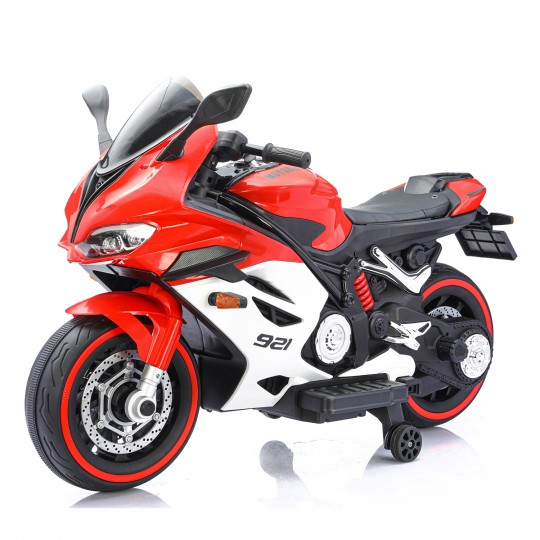 Детский электромотоцикл Ducati (12V, EVA, ручка газа, спидометр) - FT-921-RED-WHITE