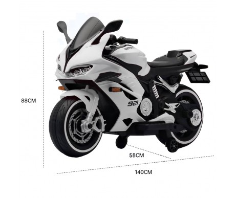 Детский электромотоцикл Ducati (12V, EVA, ручка газа, спидометр) - FT-921-WHITE