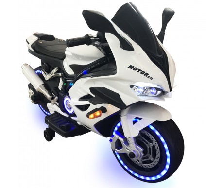 Детский электромотоцикл Ducati (12V, EVA, ручка газа, спидометр) - FT-921-WHITE