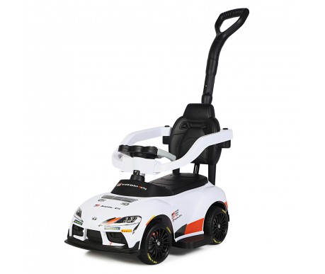Электромобиль каталка 3in1 Toyota GR SUPRA GT4 (6V, EVA, ручка, пульт) - SMT-519B-WHITE