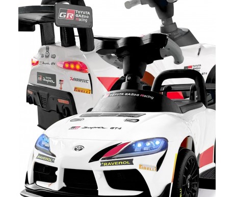 Электромобиль каталка 3in1 Toyota GR SUPRA GT4 (6V, EVA, ручка, пульт) - SMT-519B-WHITE