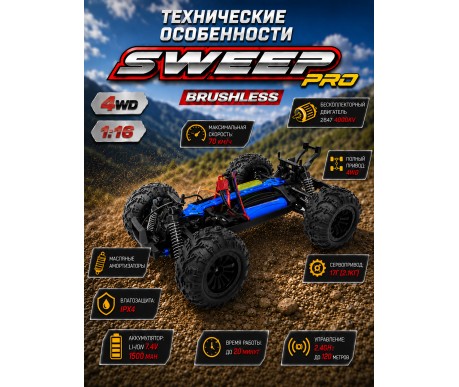 Радиоуправляемый внедорожник Sweep PRO 4WD 1:16 - SCY-16101PRO-GREEN