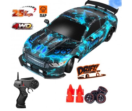 Радиоуправляемая машина для дрифта HB Ford Mustang (4WD, свет, пар, акб, 1:16) - SC16A12