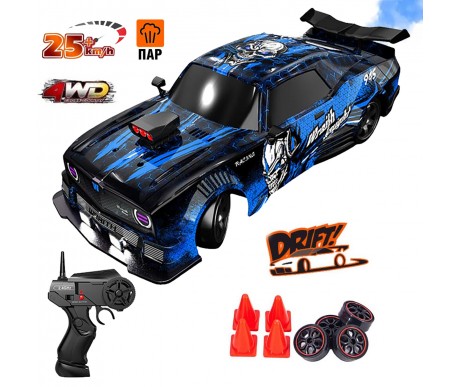 Радиоуправляемая машина для дрифта HB Ford Mustang (4WD, свет, пар, акб, 1:16) - SC16A18