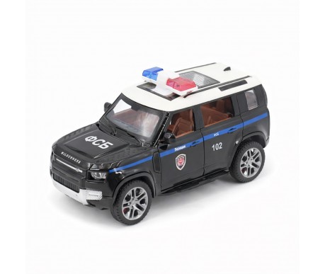 Радиоуправляемая металлическая полицейская машина Land Rover Defender 1:22 - HCL-3610-BLACK