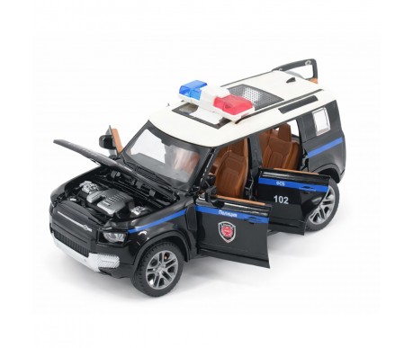 Радиоуправляемая металлическая полицейская машина Land Rover Defender 1:22 - HCL-3610-BLACK