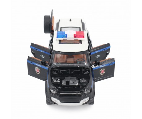 Радиоуправляемая металлическая полицейская машина Land Rover Defender 1:22 - HCL-3610-BLACK