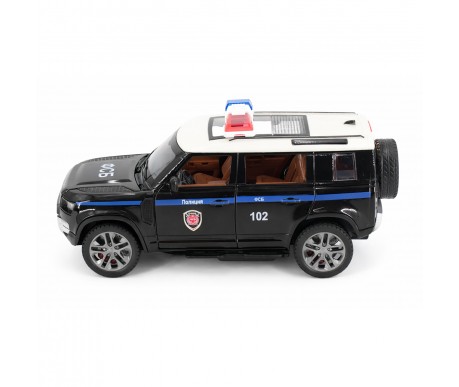 Радиоуправляемая металлическая полицейская машина Land Rover Defender 1:22 - HCL-3610-BLACK