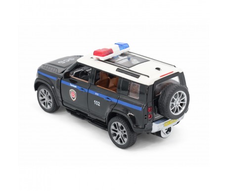 Радиоуправляемая металлическая полицейская машина Land Rover Defender 1:22 - HCL-3610-BLACK