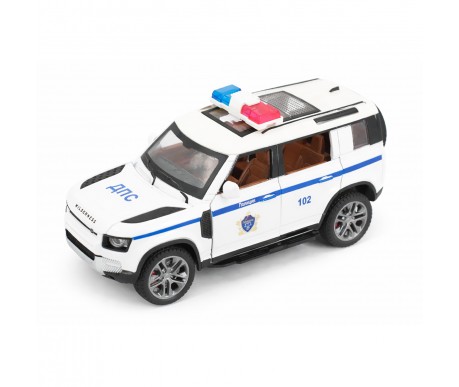 Радиоуправляемая металлическая полицейская машина Land Rover Defender 1:22 - HCL-3610-WHITE
