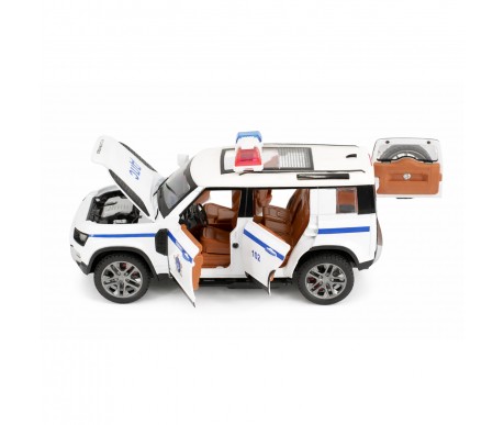 Радиоуправляемая металлическая полицейская машина Land Rover Defender 1:22 - HCL-3610-WHITE