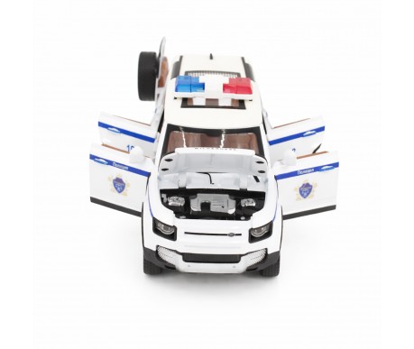 Радиоуправляемая металлическая полицейская машина Land Rover Defender 1:22 - HCL-3610-WHITE