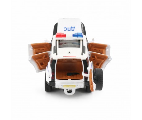 Радиоуправляемая металлическая полицейская машина Land Rover Defender 1:22 - HCL-3610-WHITE