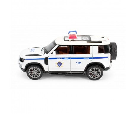 Радиоуправляемая металлическая полицейская машина Land Rover Defender 1:22 - HCL-3610-WHITE