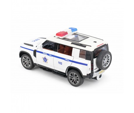 Радиоуправляемая металлическая полицейская машина Land Rover Defender 1:22 - HCL-3610-WHITE