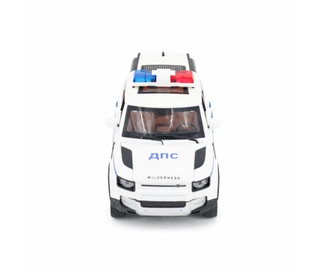 Радиоуправляемая металлическая полицейская машина Land Rover Defender 1:22 - HCL-3610-WHITE