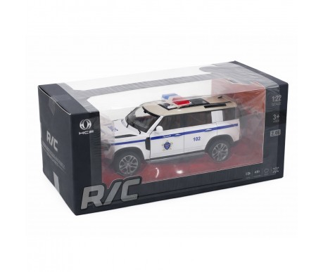 Радиоуправляемая металлическая полицейская машина Land Rover Defender 1:22 - HCL-3610-WHITE