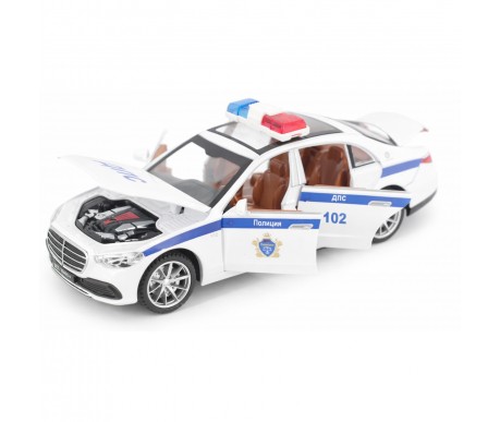 Радиоуправляемая металлическая полицейская машина Mercedes S600 1:22 - HCL-3613-WHITE