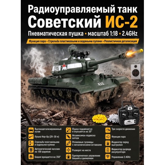 Радиоуправляемый танк R-WINGS Советский ИС-2 - RWG021-846