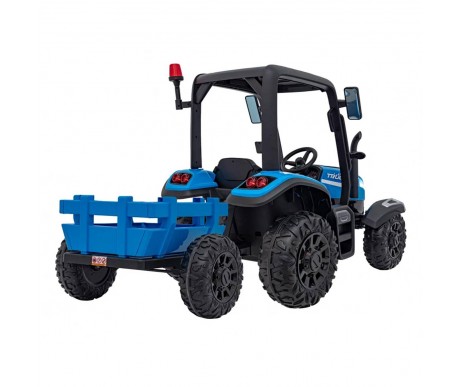 Детский электромобиль трактор с прицепом (синий, EVA, 4WD, пульт, 24V) - BLT-206C-4WD-24V-BLUE