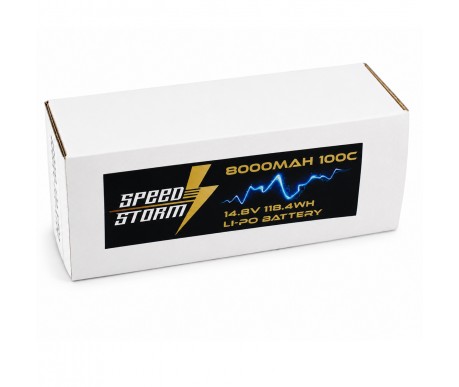 Аккумулятор Speed Storm Li-Po 14.8V 100C 8000 mAh Hard Case разъем XT60 - SS-4S8000-100-XT60