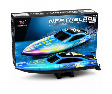Радиоуправляемый катер NeptuBlade (25 км/ч, 32 см, 30 мин, 7 видов подсветки) - HJ826B-BLUE