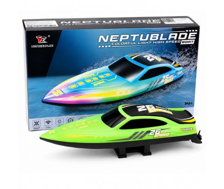 Радиоуправляемый катер NeptuBlade (25 км/ч, 32 см, 30 мин, 7 видов подсветки) - HJ826B-GREEN