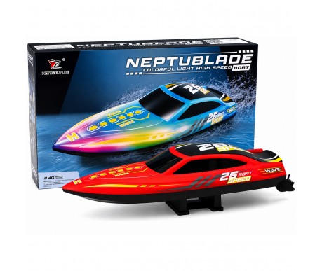 Радиоуправляемый катер NeptuBlade (25 км/ч, 32 см, 30 мин, 7 видов подсветки) - HJ826B-RED