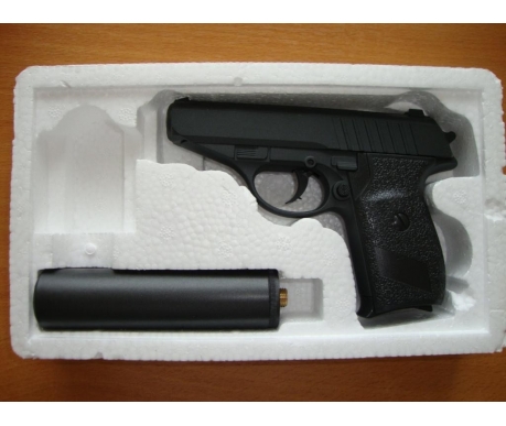 Пистолет пневматика металлический 15 см с глушителем - G.3A