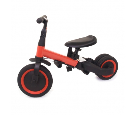 Детский беговел-велосипед 4в1 с родительской ручкой, красный - TR007-RED