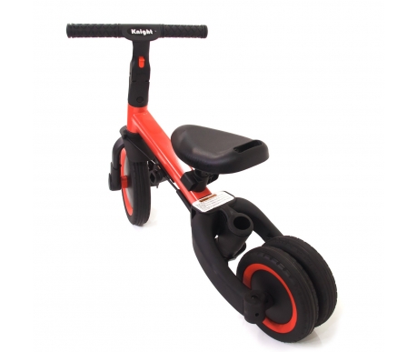 Детский беговел-велосипед 4в1 с родительской ручкой, красный - TR007-RED
