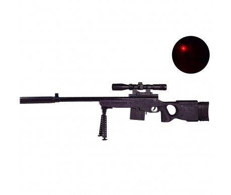 Детская снайперская винтовка M24 с глушителем и лазерным прицелом (пневматика, длина 100 см) - M03-1