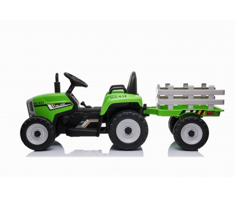 Детский электромобиль XMX трактор с прицепом (зеленый, EVA, пульт, 12V) - XMX611-GREEN