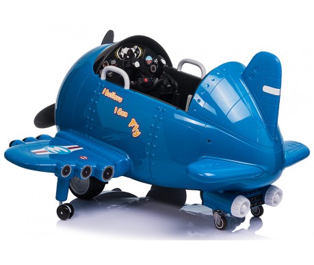 Детский электромобиль - самолет 12V - JJ20201-BLUE