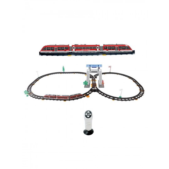 Железная дорога с пультом управления (поезд Красная стрела, длина 434 см, свет, звук) - LQ-2812Y