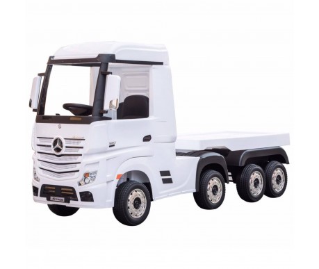 Детский электромобиль фура Mercedes-Benz Actros 4WD 12V с прицепом - HL358-LUX-WHITE-TRAILER