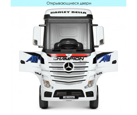 Детский электромобиль фура Mercedes-Benz Actros 4WD 12V с прицепом - HL358-LUX-WHITE-TRAILER