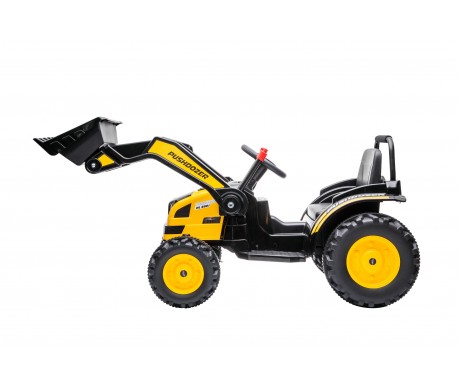 Детский электромобиль трактор с ковшом и пультом управления (желтый, 2WD, EVA) - HL389-LUX-YELLOW