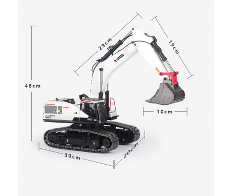 Радиоуправляемый экскаватор белый HUI NA TOYS масштаб 1:14 2.4G - HN1594