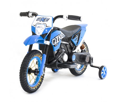 Детский кроссовый электромотоцикл Qike TD Blue 6V - QK-3058-BLUE